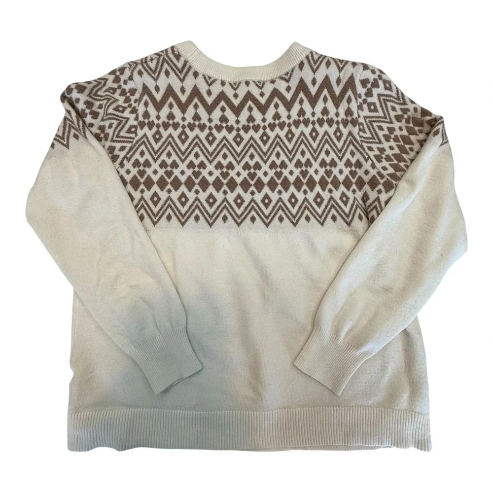 Gloria Vanderbilt Crew Neck Ski Sweater Size M